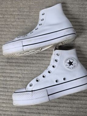 Converse Chuck Taylor All Star Lift White Leather High Top Women's Sz 8 561676C